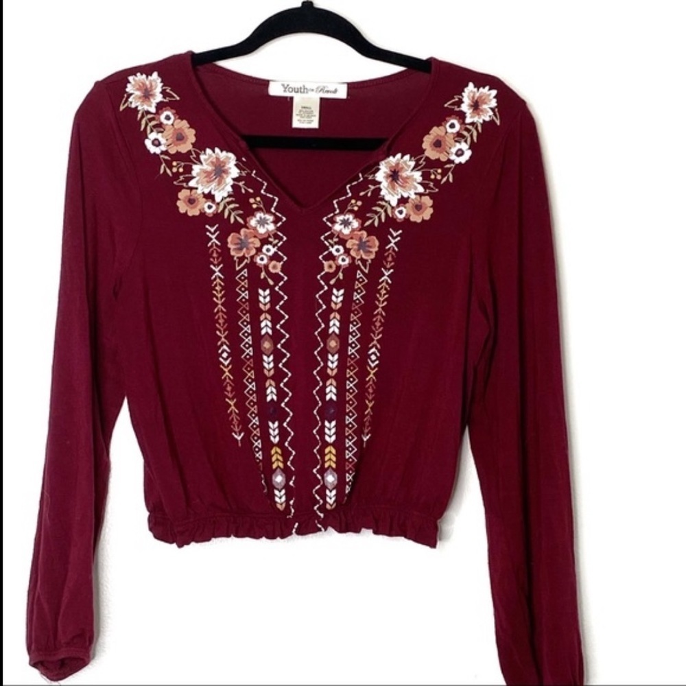 Youth in Revolt v-neck long sleeve crop top